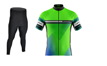 Uniforme Ciclismo Fit Largo - Verde Neon Manga Corta